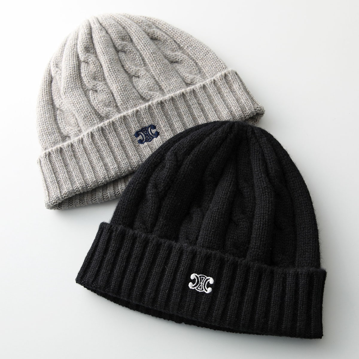 CELINE セリーヌ ニット帽 2AD5I362W.38NO 2AD5I362W.08GC レディース ビーニー ケーブル カシミア Triomphe トリオンフ 刺繍 ロゴ 帽子 カラー2色