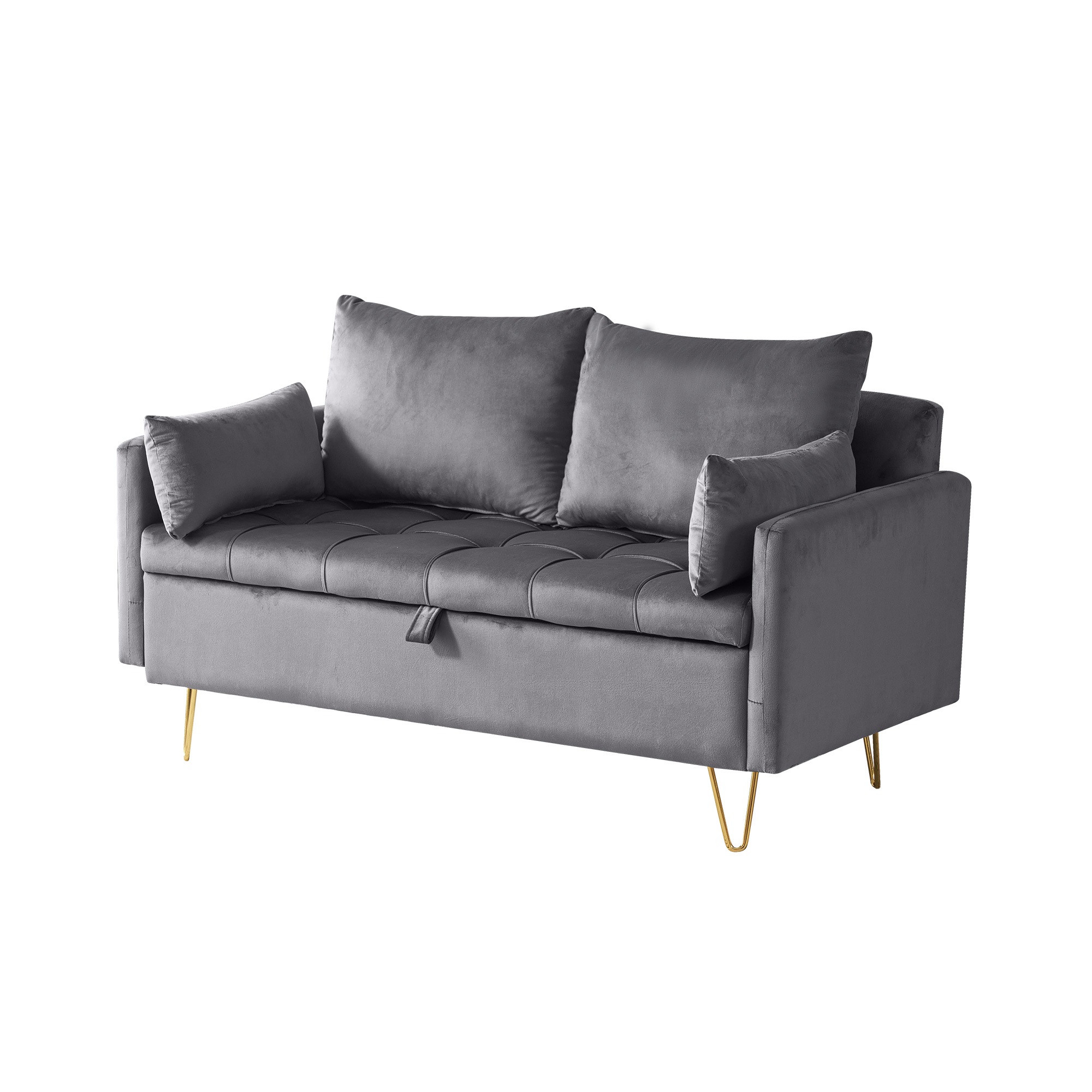 【国内発送】420ソファー 2人掛け ソファ 収納付き クッション4個付き 金属脚付きカウチソファ 多機能ソファアームレスト レイアウト自由 二人がけソファー おしゃれ sofa