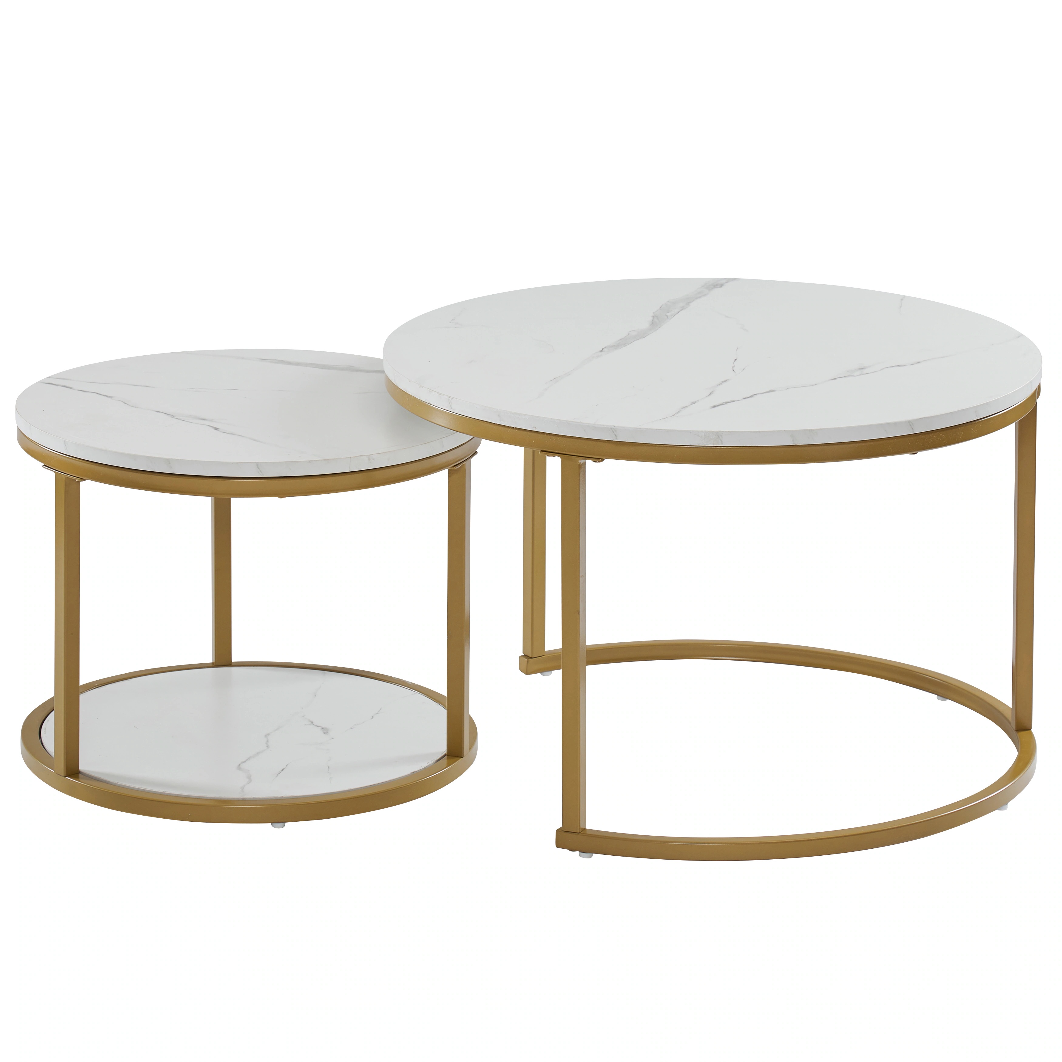 354新作 ホワイト　ネストテーブル ローテーブル センターテーブル 大理石柄 大理石調 北欧風 シンプル おしゃれ モダン ゴールド リビングテーブル 人気