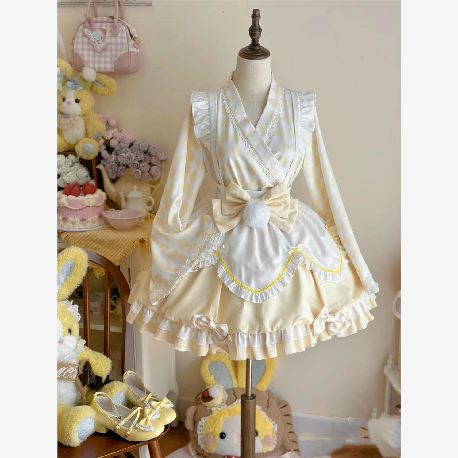 ロリータ 夏用改良メイド風ドレス ロリータ かわいい 和風 お姫様ドレス 小さいドレス