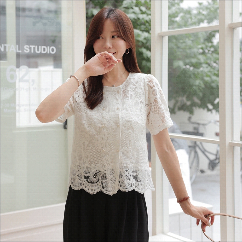 クリック&ファニーフラワーレースブラウス