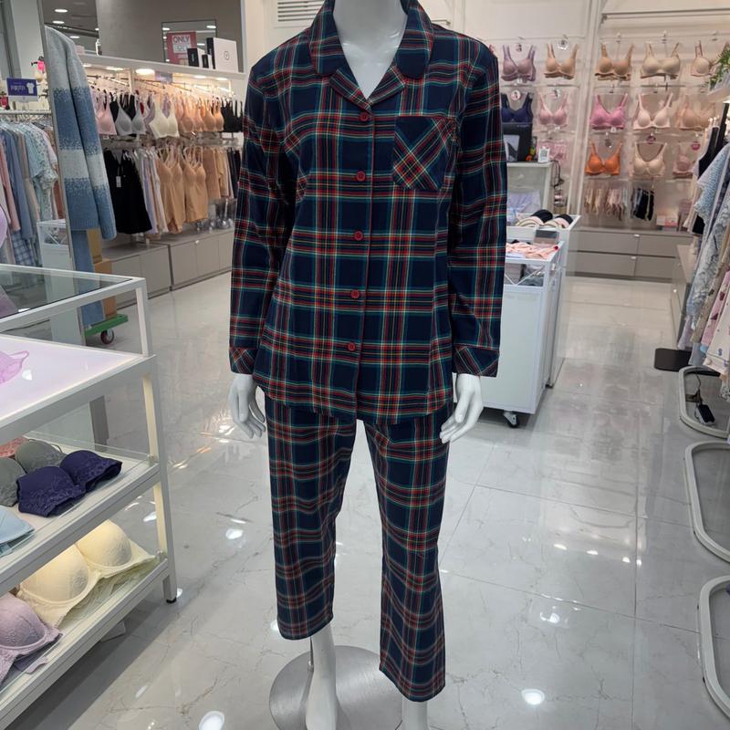 純綿チェック女性パジャマ WP8880A