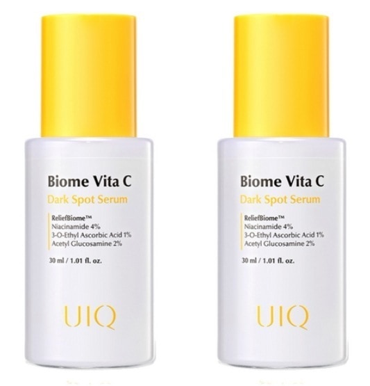 バイオームビタCダークスポットセラム 30ml×2本 ナイアシンアミド4% ビタミンC誘導体1% アセチルグルコサミン2% 配合 目立つスポット印象集中ケア 敏感肌にも使える低刺激タイプ