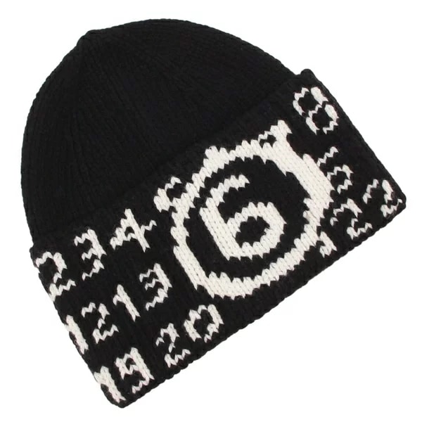 メゾンマルジェラ ニット帽 ビーニー ブラック キッズ MM6 Maison Margiela M60915 MM06M M6900 MM6F31U