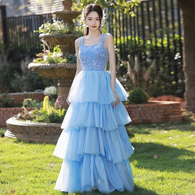 【送料無料】パーティードレス 同窓会 前撮り 花嫁ドレス 韓国風 カラードレス ロングドレス 撮影用のワンピース