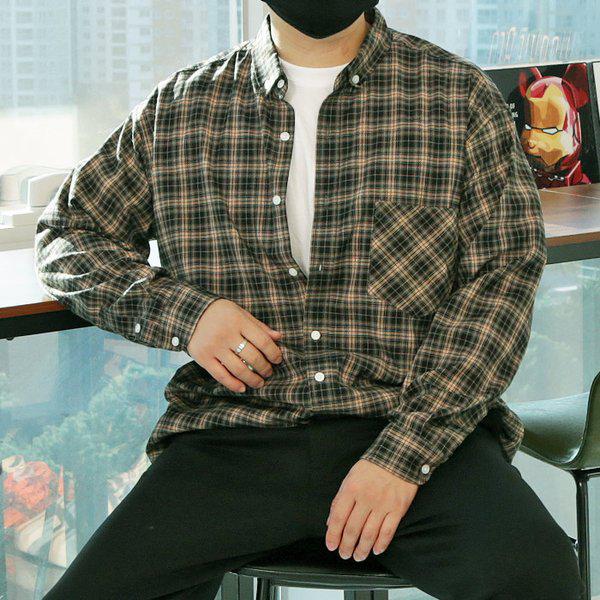WGN メンズ ビッグサイズ リリカル チェック 長袖 シャツ