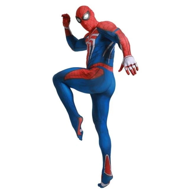 スパイダーマン PS4 コスプレ キッズ 子供 大人 赤ー青色　全身タイツ ハロウイン　コスプレ衣装 ステージ衣装 ライクラ 柔らかい 弾力と伸縮性あり