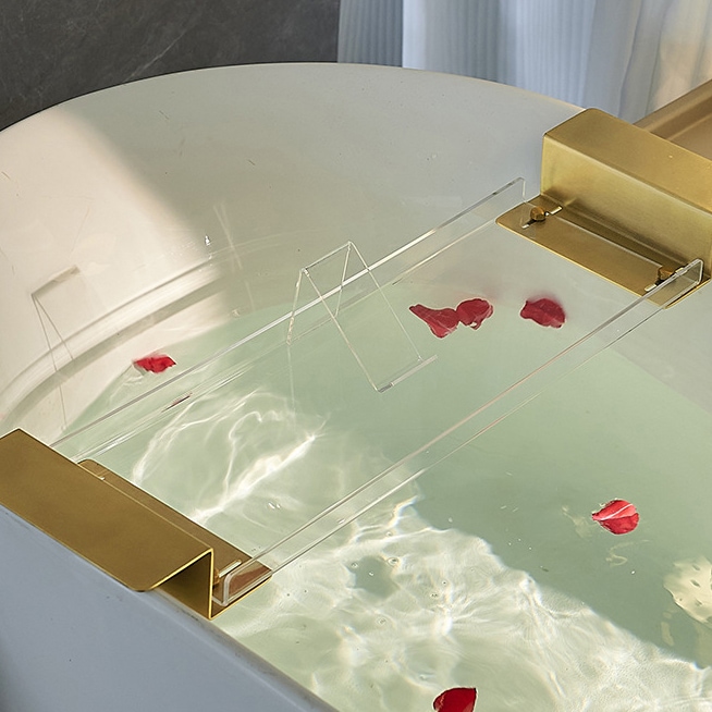 浴槽テーブル 多機能バスタブラック アクリル浴室ラック 収納人気透明なスタンド