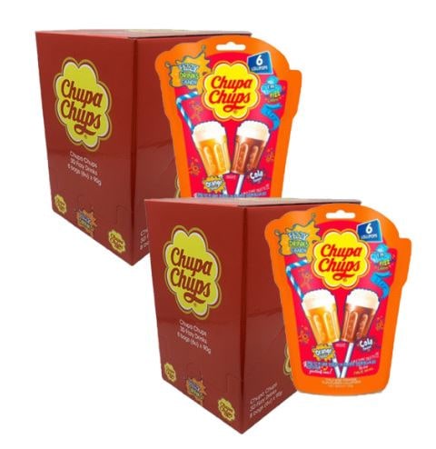 韓国のお菓子 チュッパチャプス ピーズキャンディビールキャンディ90g 6X16個コーラ味オレンジ味甘いキャンディchupachups