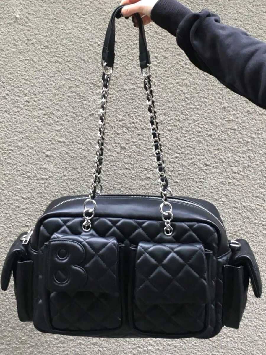 菱格 レトロ 多ポケット ワンショルダーバッグ 大容量 シンプル 通勤バッグ