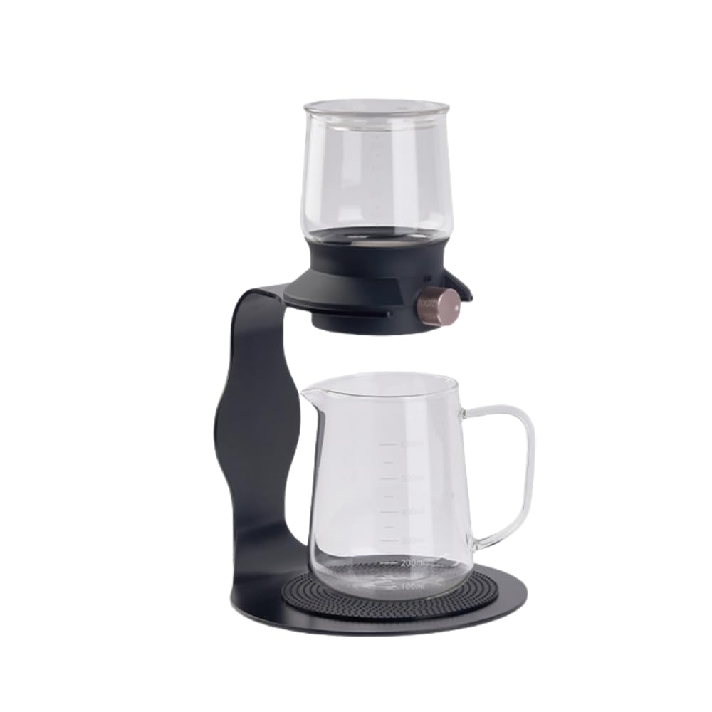 WXQ耐熱ガラスティーセット 380ml/600ml 大容量中国茶器セット 操作が簡単で取り外し可能 茶こし付き 怠惰なティーポット 紅茶 緑茶 フルーツティー リーフティー (600ml ブラック