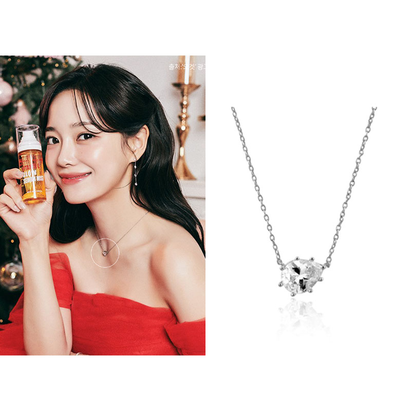 [キムセジョン着用] 水玉 ラインストーン ポイント ソリテア ネックレス (24kメッキ)/韓国ファッション/韓国ファッションスタイル/韓国ストリートファッション/SNSで人気/韓国の人気