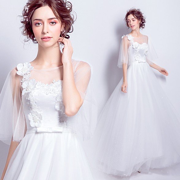 ウエディングドレス Aラインドレス 二次会 ロングドレス 花嫁 パーティードレス 結婚式 安い 披露