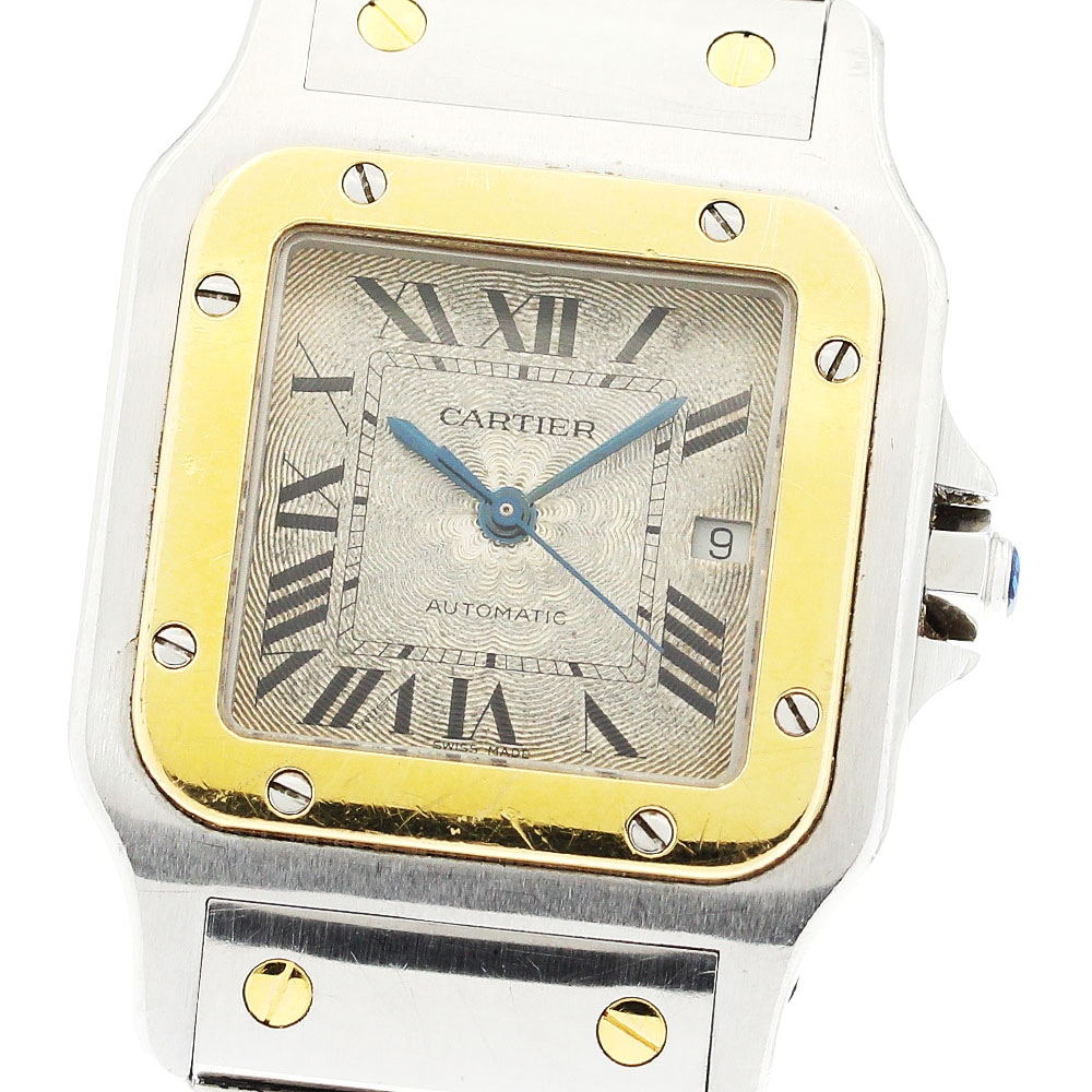 カルティエ CARTIER W20058C4 サントスガルベLM YGコンビ 自動巻き メンズ 保証書付き_901003【中古】