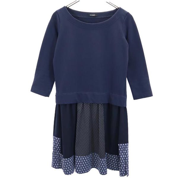 MAX&Co.(マックス アンド コー)長袖ワンピース マックスアンドコー 7分袖 ワンピース 38 紺 MAX&CO レディース