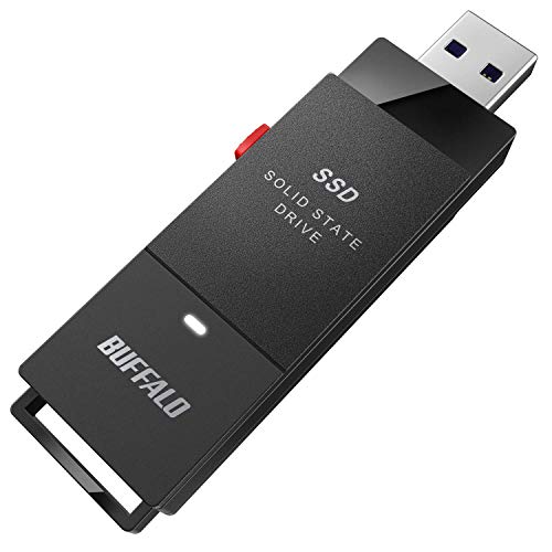 バッファロー SSD 外付け 250GB 小型 コンパクト ポータブル PS5/PS4対応(メーカー動作確認済) USB3.2Gen1 ブラック SSD-PUT250U3-B/N