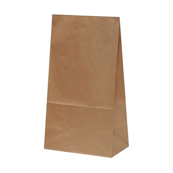 （まとめ）パックタケヤマ 角底袋 未晒 無地 H14mm 1パック（100枚）[x5]