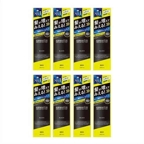 ［８個セット］マッシーニ　クイックヘアカバースプレー　ブラック　140g入り×8個