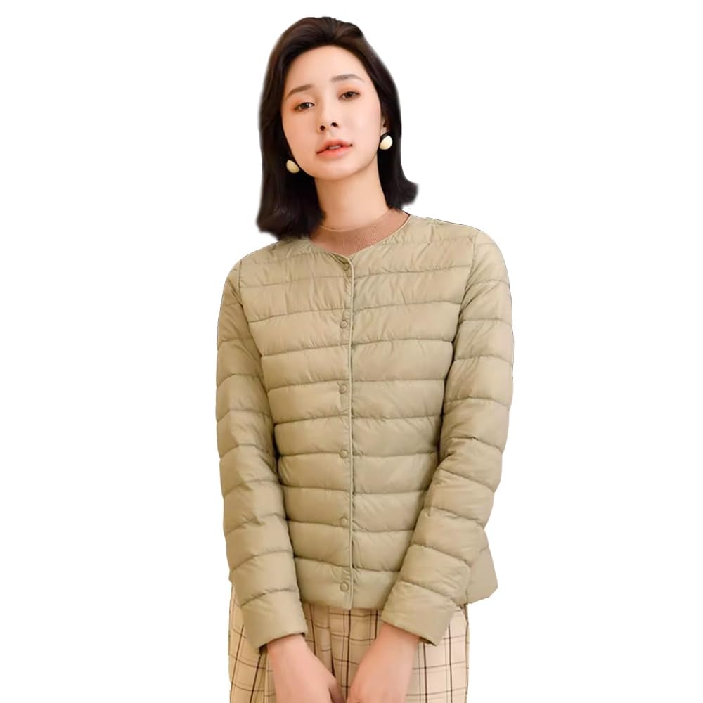 Beylimcy ダウンジャケット レディース ウルトラライト ジャケット V首 丸首 2way インナー ダウン 無地 薄手 軽量 暖かい 防寒 秋冬 収納袋付き Bey48