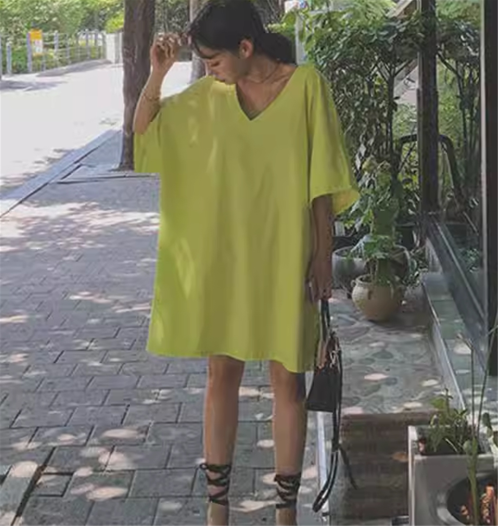 ワンピース Aラインワンピース ひざ 半袖 Vネック ラフ ゆる ワイド 大人可愛い きれいめ カジュアル シンプル 大人女子 ラフ 夏 10代 20代 30代 40代 レディース ママ 学生 通学
