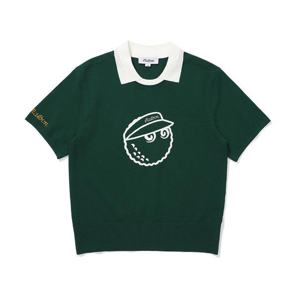 [マルボン公式] 5部カラニット半袖 GREEN (WOMAN)
