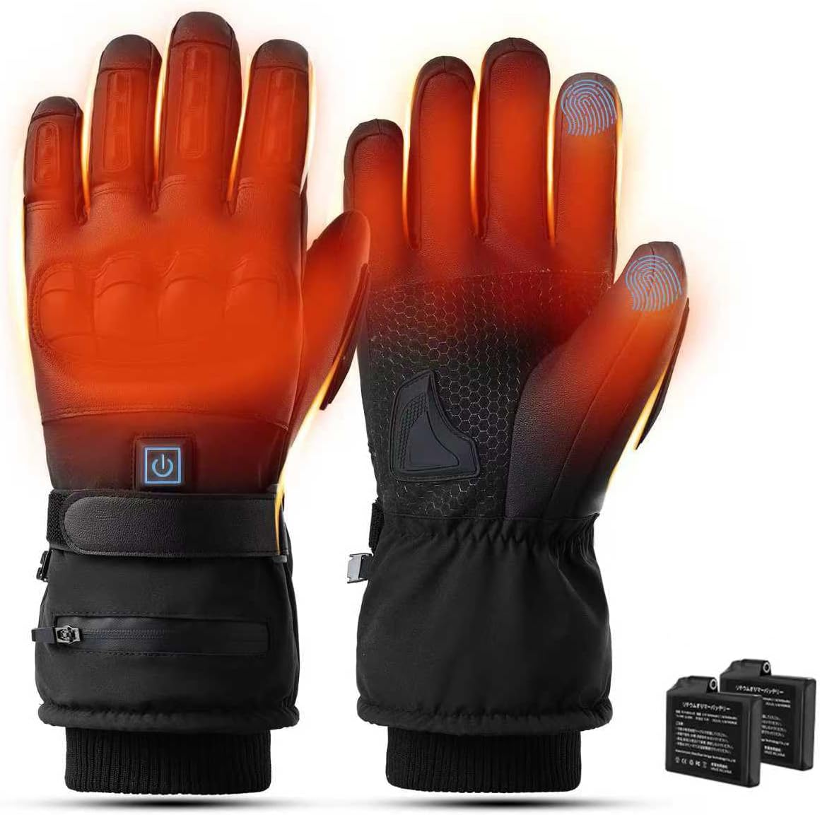 電熱グローブ 3段階温度調節 防水 防風 滑り止め 充電式 防寒手袋 男女兼用 フリーサイズ