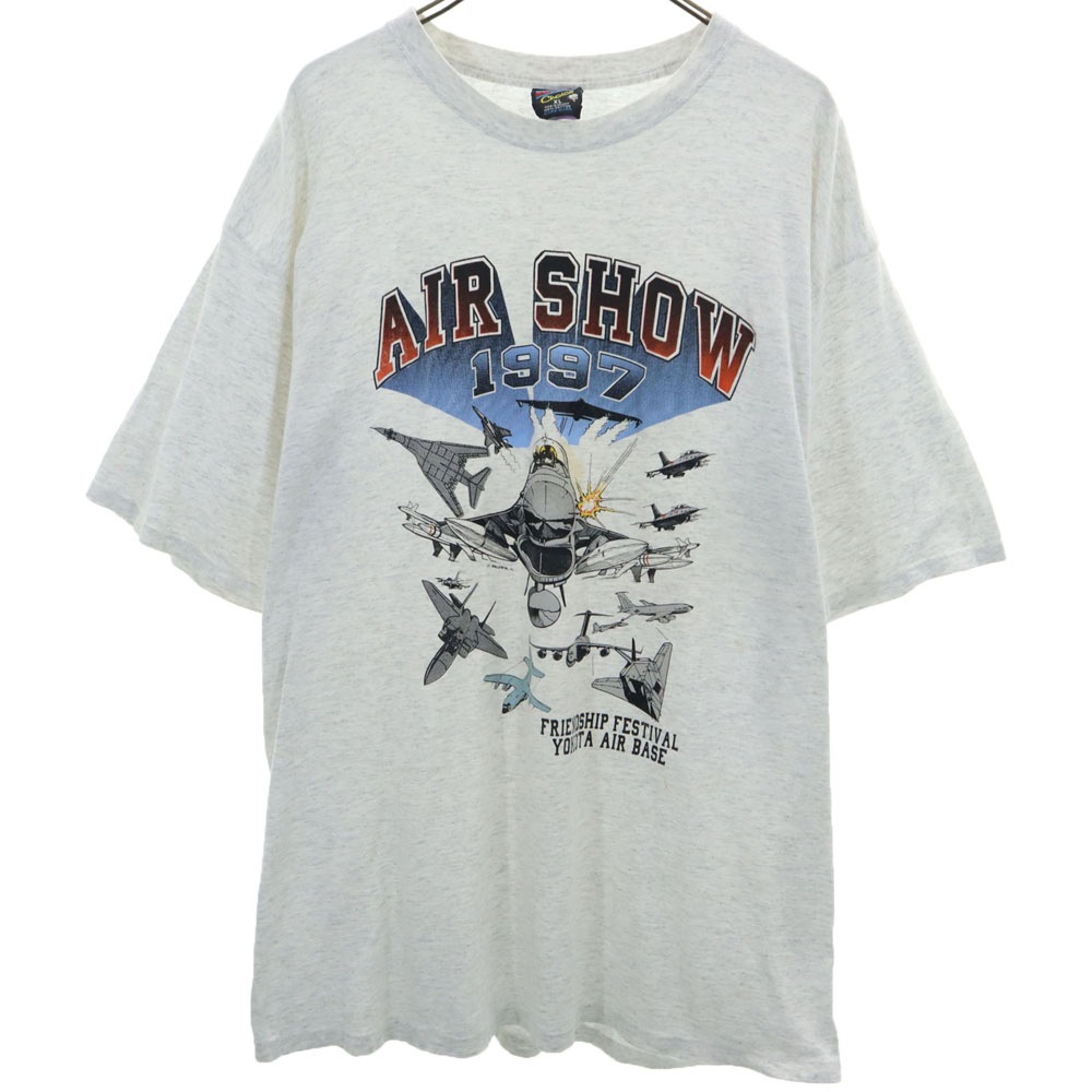 90s オールド プリント 半袖 Tシャツ XL ホワイト系 メンズ