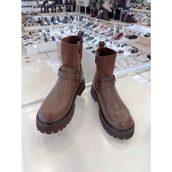 セーブゾーン01 女性スタイリッシュニットアンクルブーツ 422608 AM (41991358)