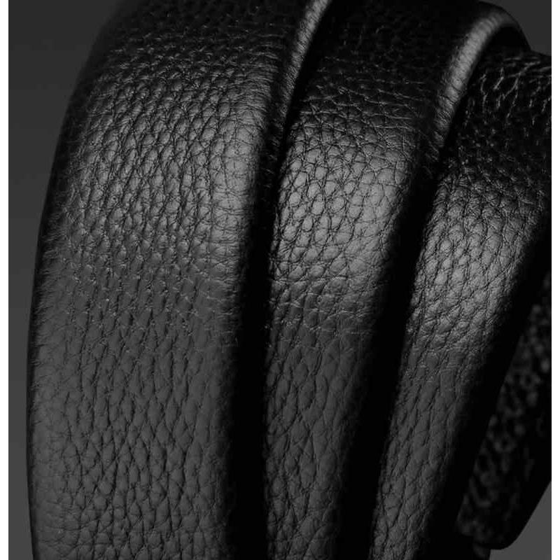 ベルト メンズ 大人 内側自動バックル 合金 シングルループ 牛革 ロング ビジネス オフィス 外出用 カジュアル おしゃれ シンプル 黒