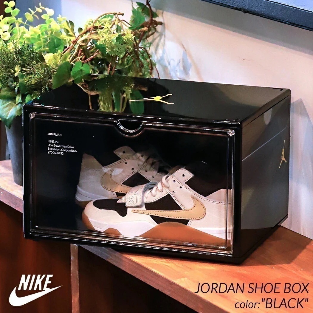 海外限定 ナイキ ジョーダン シューズ ボックス スニーカー NIKE JORDAN SHOE BOX "BLACK" ( 日本未発売 黒 ブラック 靴箱 収納 インテリア クリアケース )