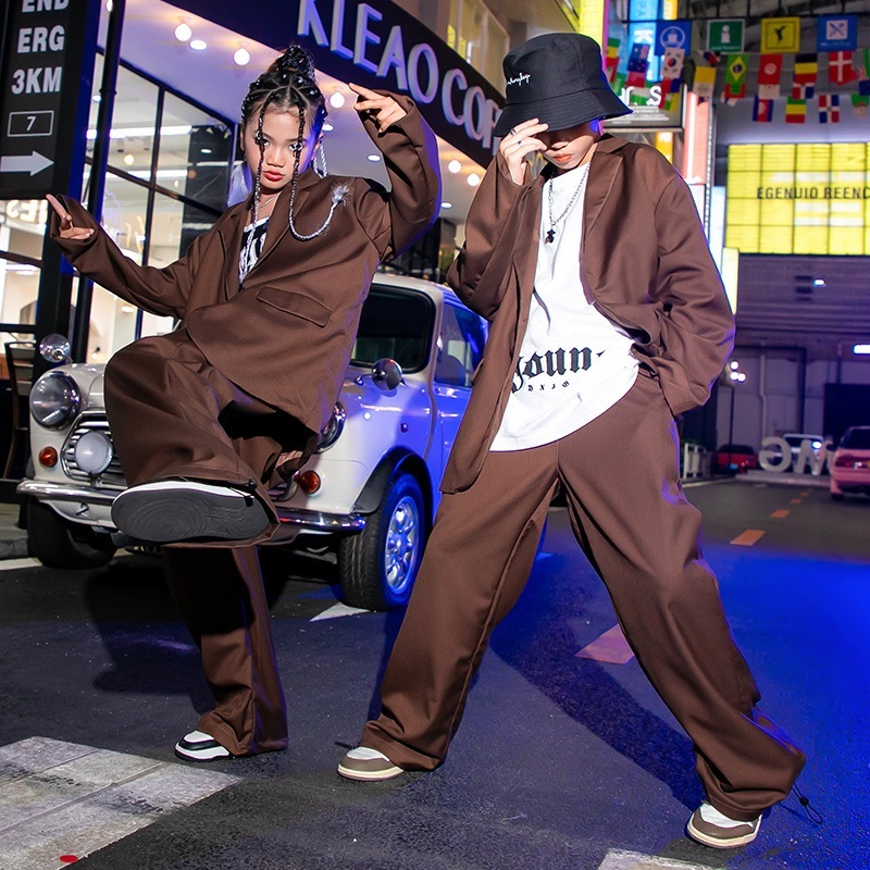 子供用ヒップホップファッション服子供用ヒップホップパフォーマンスモデルキャットウォークスーツ男の子と女の子のジャズダンスパフォーマンス服 母の日-0002135