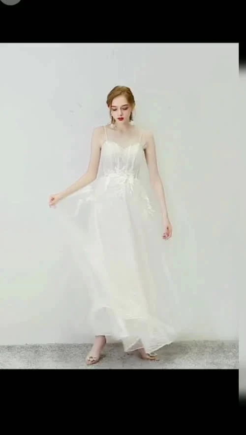 ウェディングドレス大きいサイズ ワンピースロングドレス 結婚式海外 二次会 花嫁フレア Aライン