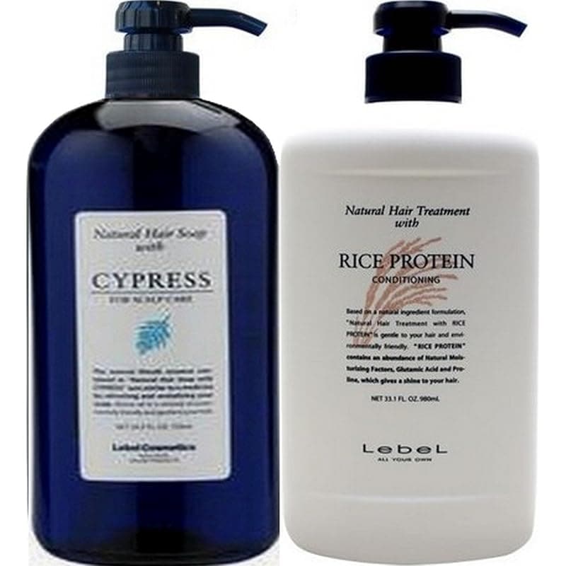 【定番セット】 ルベル（LebeL） ナチュラルヘアソープ ウィズ CY （サイプレス 1000ml）＆ ナチュラルヘアトリートメント ウィズ RP （ライスプロテイン 980g）