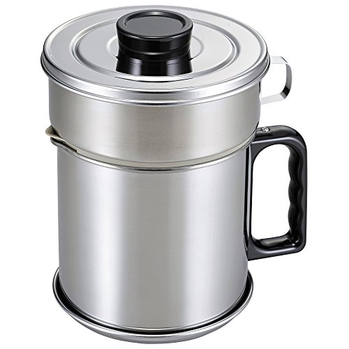 下村企販 オイルポット 油をきれいにする 1.1L 【日本製】 ステンレス 活性炭付 エコ ブラック