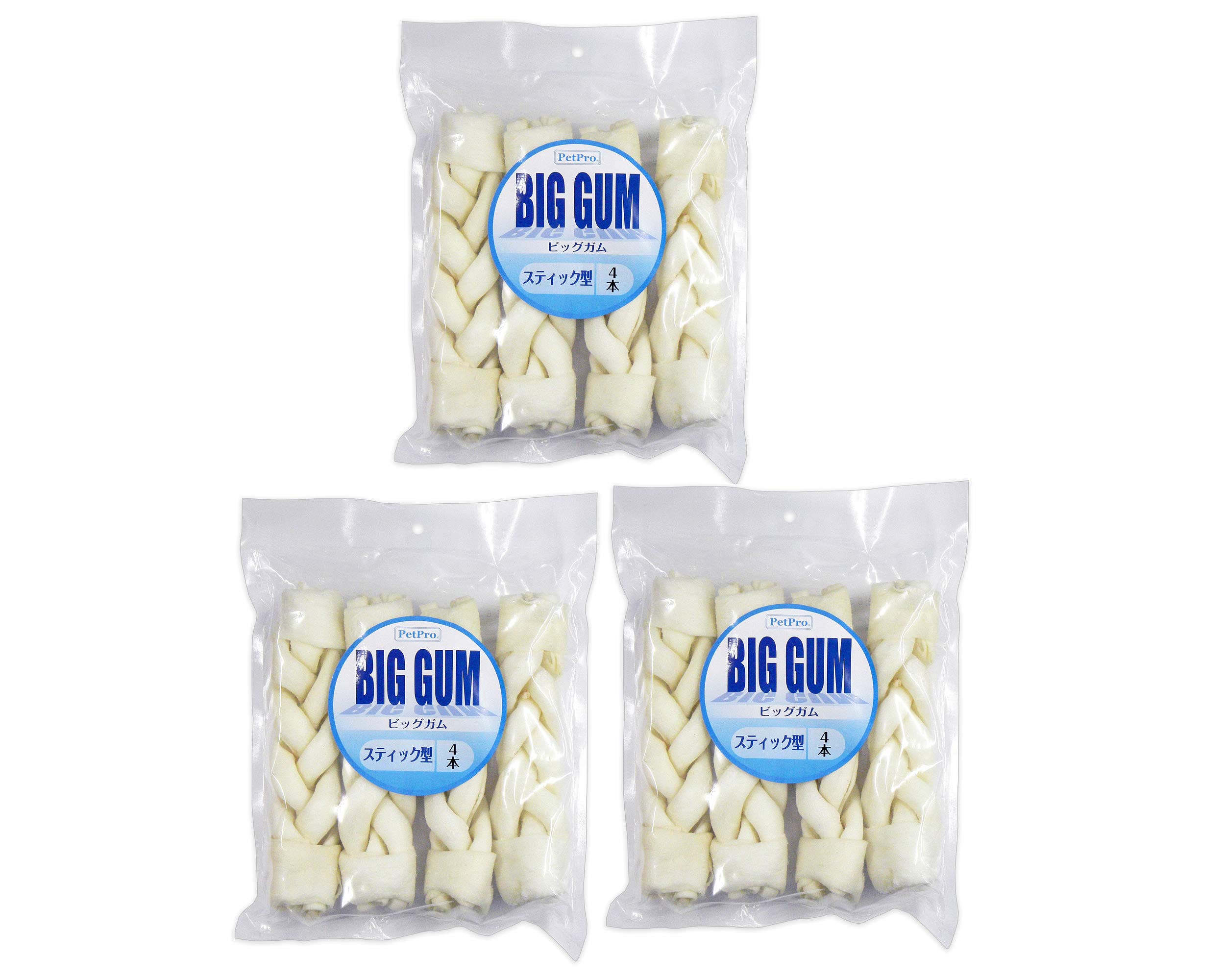 ペットプロ 犬用おやつ BIGガム スティック型 4本入×3個 (まとめ買い)