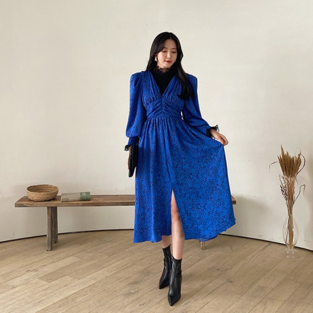 韓国ファッション アーティゼ シャーリング ロング ワンピース아티제 셔링 롱 원피스