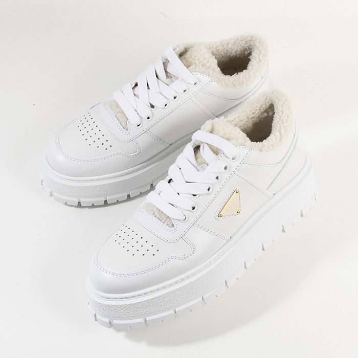 靴 シューズ スニーカー レザーxシアリング 1E947M 3LEN レディース BIANCO ホワイト レザー 冬 人気 おすすめ ギフト プレゼントトライアングル