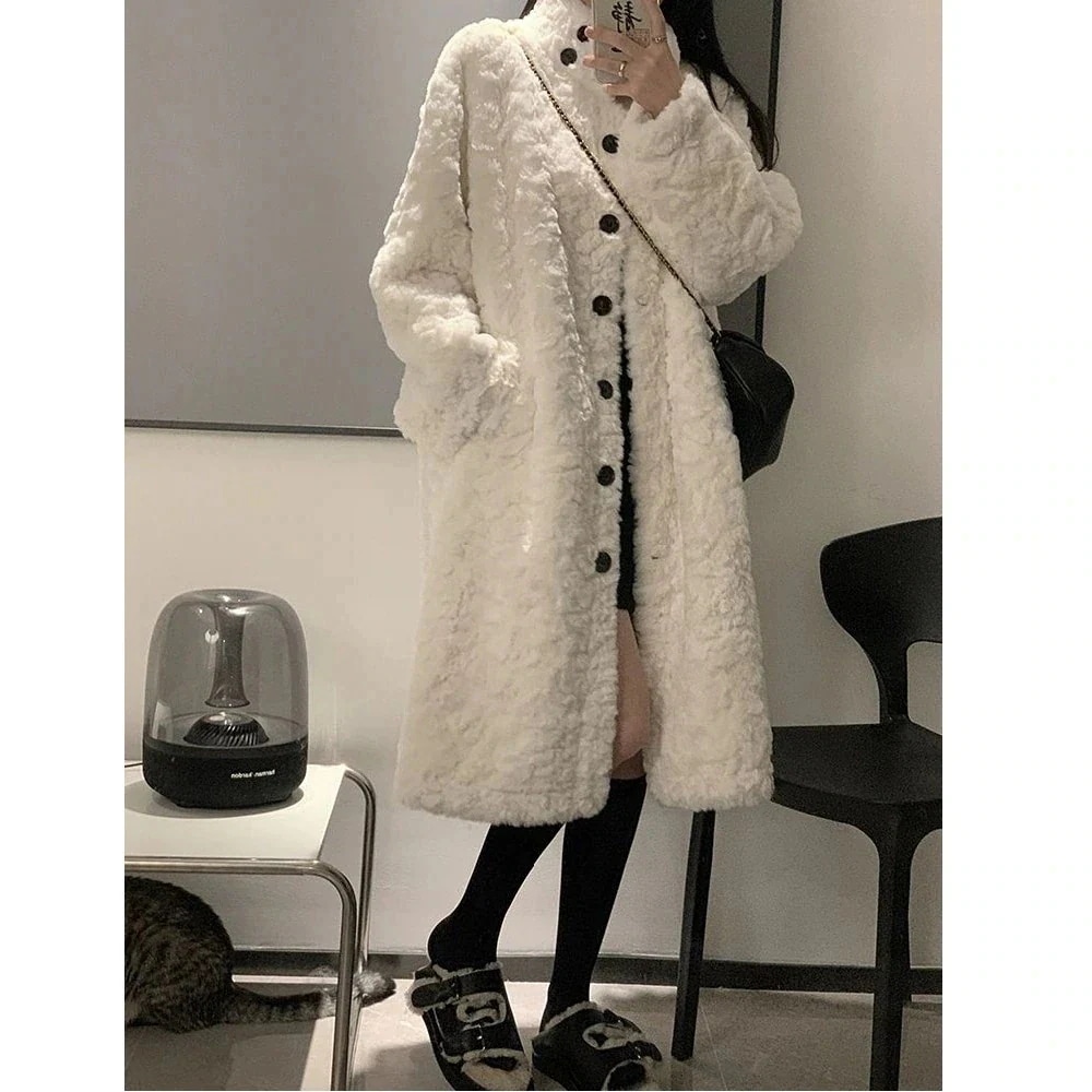 チェスターコート アウター 女性用ラムウールコート 韓国版 ミドル丈 膝丈 スタンドカラー コットン 厚みのある豪華なウールコートコート 韓国ファッション新色追加