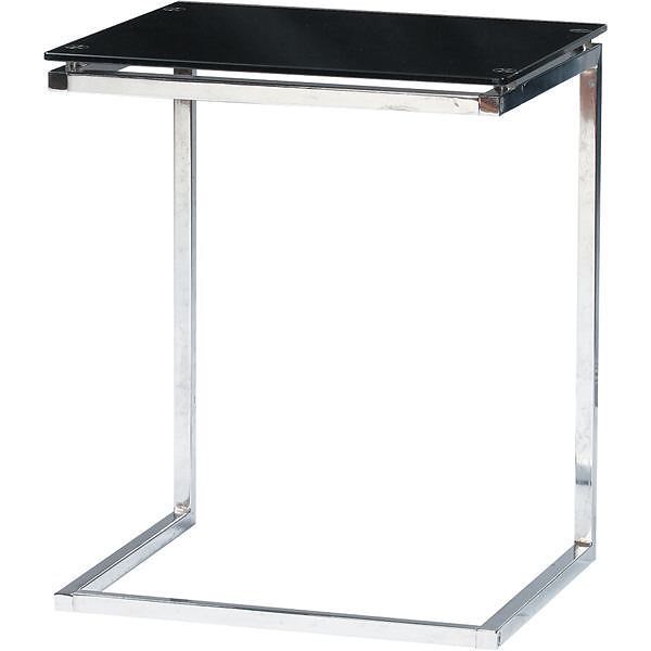 【2022福袋】 サイドテーブル スチール/強化ガラス製(ガラス天板) PT-15BK ブラック(黒) テーブル