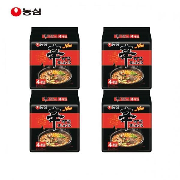 農心 辛ラーメン ブラック 4入 マルチパック x 4P (16袋)