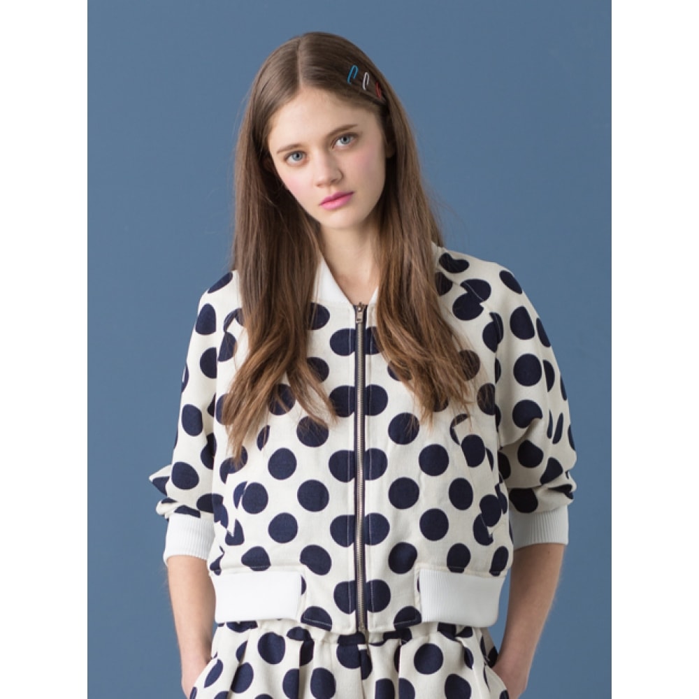 ラヴ・イズ・トゥルーCPドットブルゾン (ホワイト)