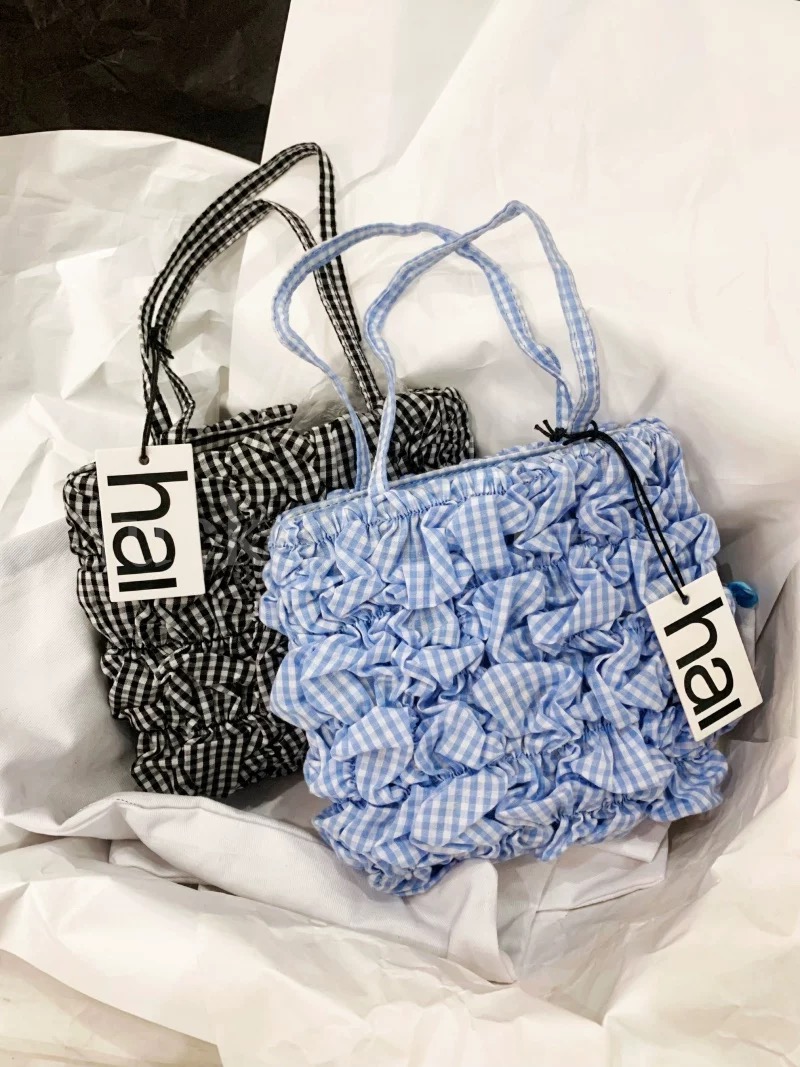 Home of Daphne Bag　ギンガムチェック　シルク　レディース　結婚式　シャーリング