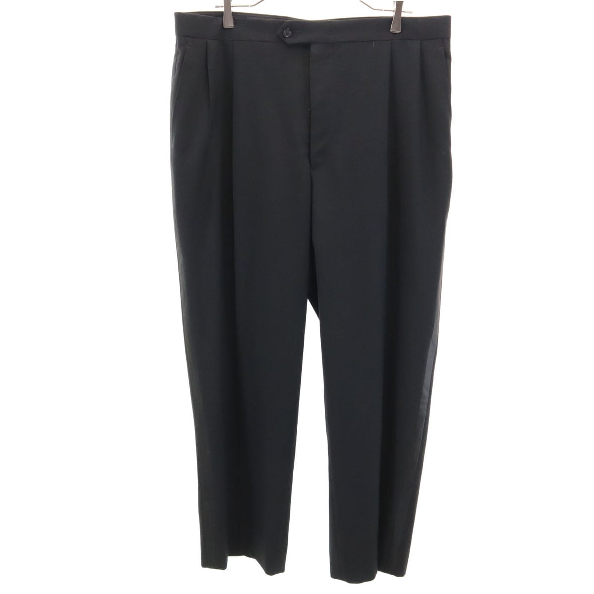 VINTAGE ヴィンテージ 80s USA製 サイドライン スラックスパンツ W38 ブラック TALONジップ ビッグサイズ メンズ 古着