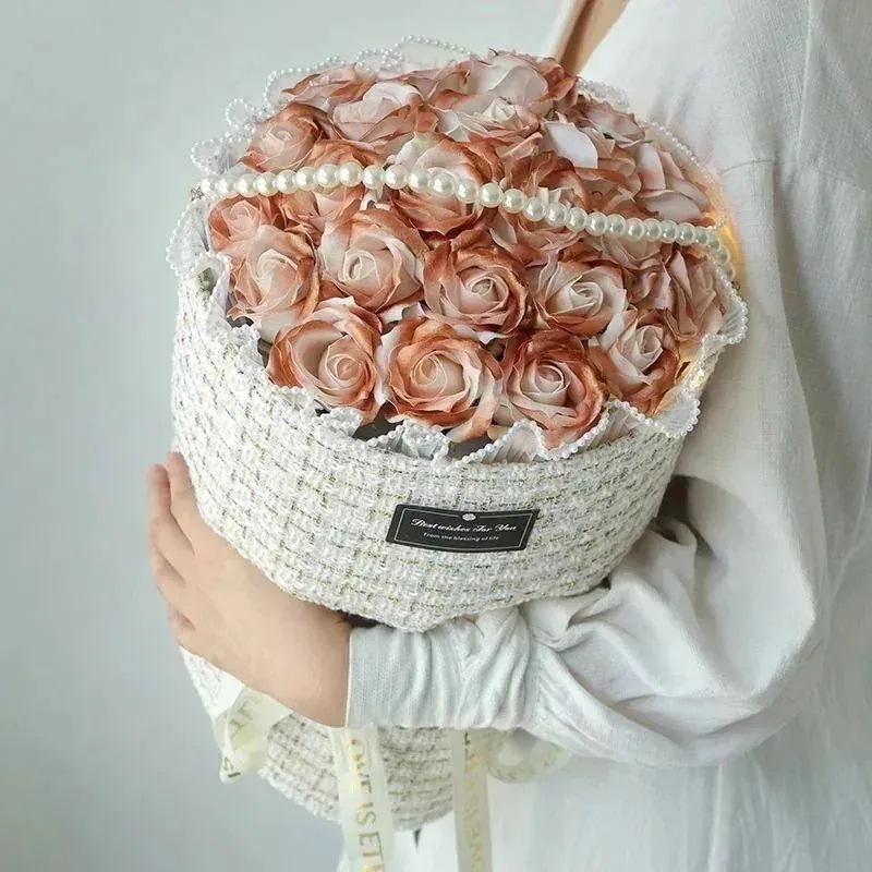 10個セットで割引価格 ボーイフレンドガールフレンド妻シミュレーションソープフラワー誕生日の女の子のための小さな砕いた氷の青いバラのブーケ kanxia2418043