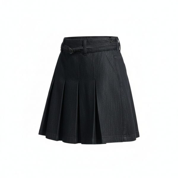 Womens Pleated Mini Skirt Black