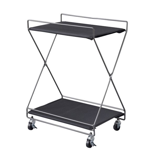 フォールディングワゴン S 約W43.5xD28xH58cm ブラック 組立品 [スタッチボックス別売り]