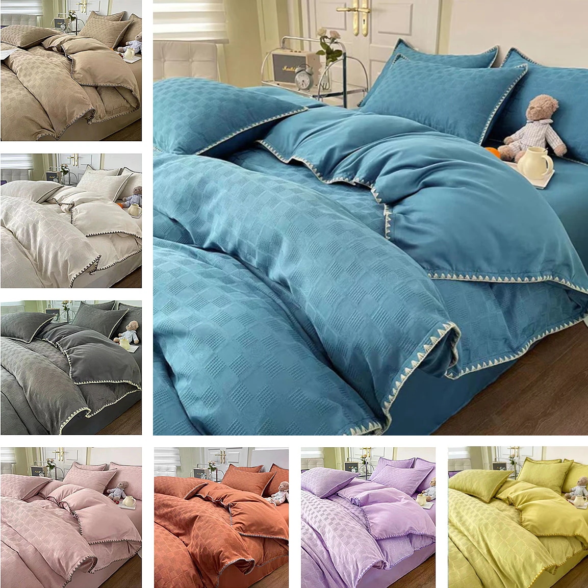 韓国ファッション 布団カバー セット 寝具カバーセット ワッフル柄 掛布団カバー あったか布団カバー 掛け布団カバー シングル あったか 防臭 洗える 防ダニ