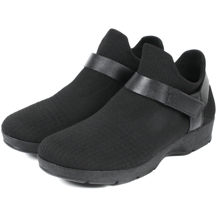 日本製 婦人靴 黒 スリッポン 歩きやすい スニーカー ソックスシューズ ニットシューズ 49550 49551