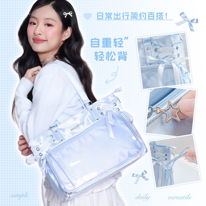 Rosyposy柔設斜め掛けサテンリボン痛包lolita包大食量小食量シングル肩包オリジナル