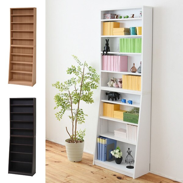 本棚 1cmピッチ 薄型 ブックシェルフ 幅60cm